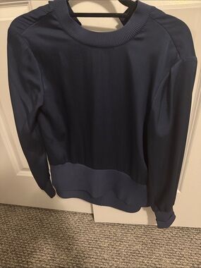 Ted Baker London Navy Blue Long-Sleeve Crewneck Sweatshirt